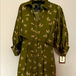 Zara tiger print shirt dress